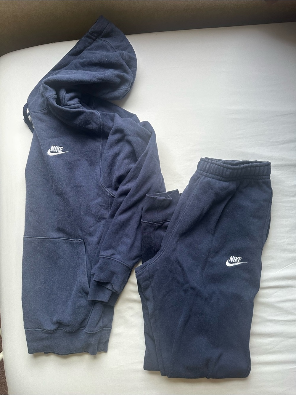 Nike Navy Blue Track Pants & Hoodie Set with White Logo WOMENS